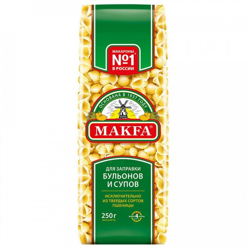 Макаронные изделия макфа ракушечки 250г
