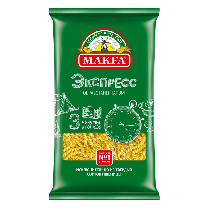 Макаронные изделия макфа спиральки-экспресс 400г
