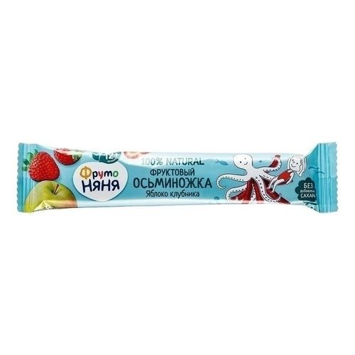 ФрутоНяня Фруктовые кусочки из яблок и клубники ОСЬМИНОЖКА 16 г