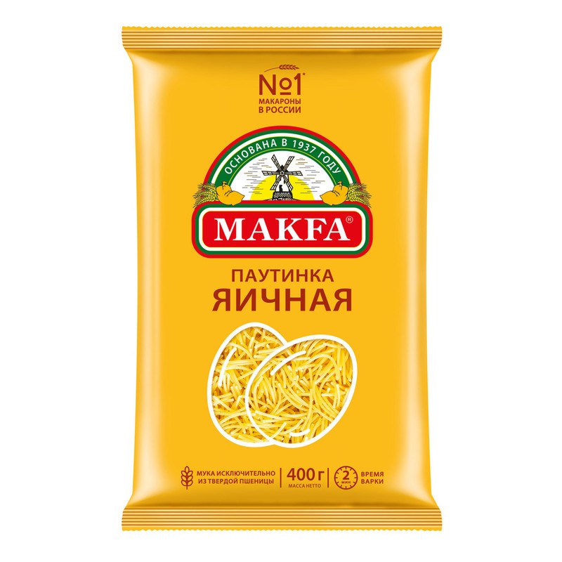Макаронные изделия макфа паутинка яичная 400г