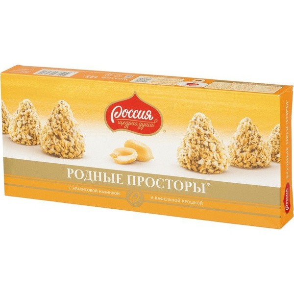 Набор конфет родные просторы ваф крошка 125г