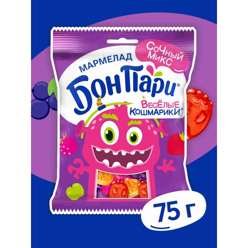 Мармелад шт жеват бон пари 75г кошмарики