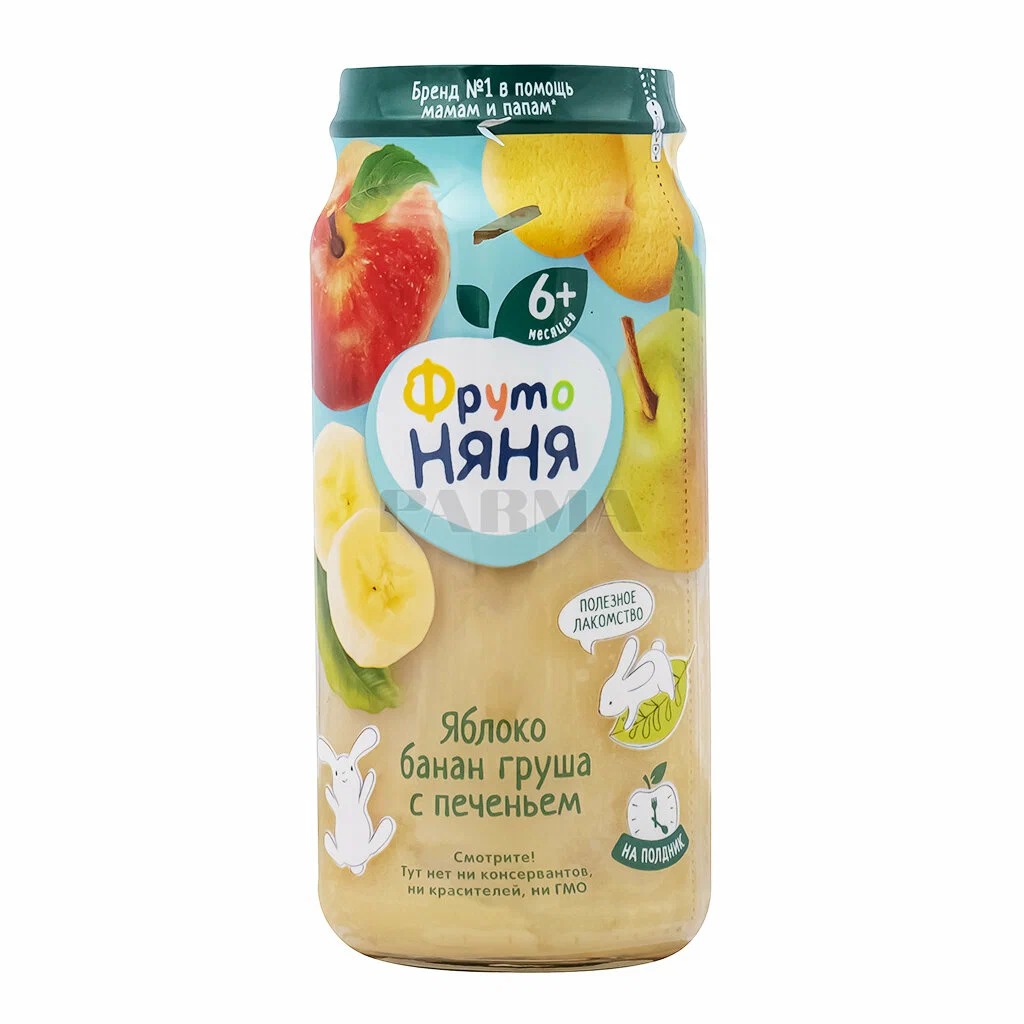 Пюре фн из ябл/банан/груша с печеньем 250г