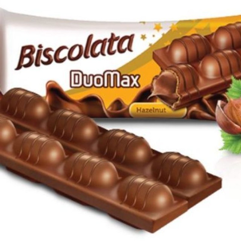 Вафли biscolata duo max hazelut орех нач/мол шок 44г