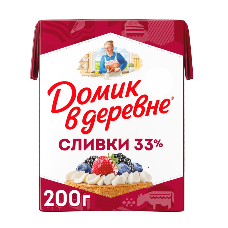 Сливки домик в деревне для взбивания 33% 200г