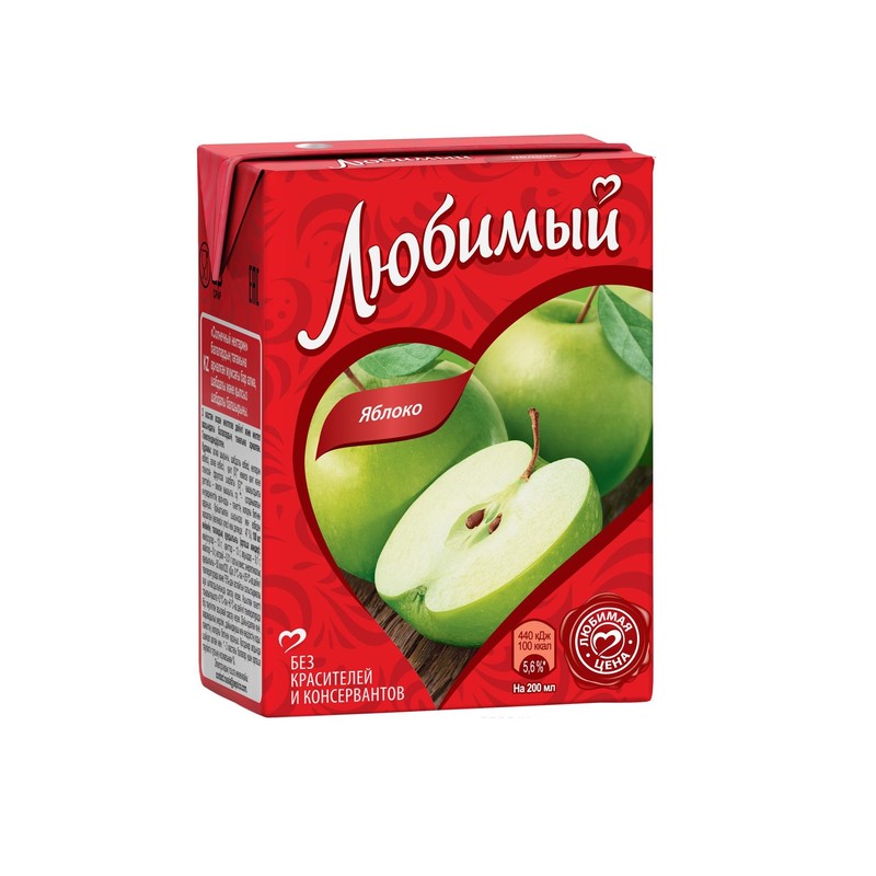 Сок любимый яблоко осв 0,2л