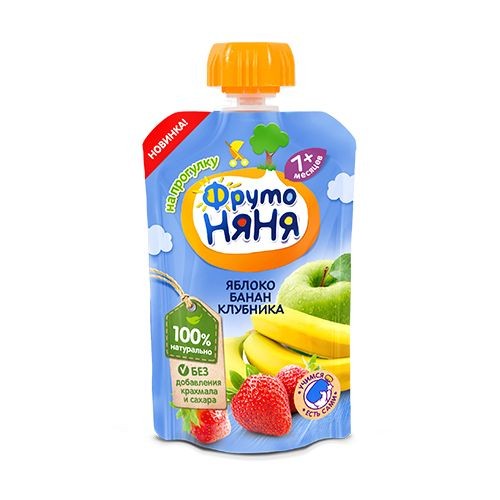 Десерт фн из яблок/банан и клубники 80г д/п