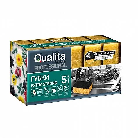 Губки кухонные qualita extra strong 5шт
