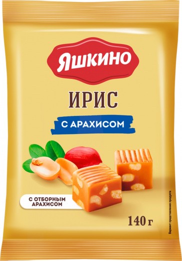 Ирис яшкино 140 г с арахисом тираженый