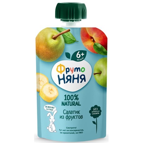 Пюре фрутоняня фруктовый салатик 90г д/п