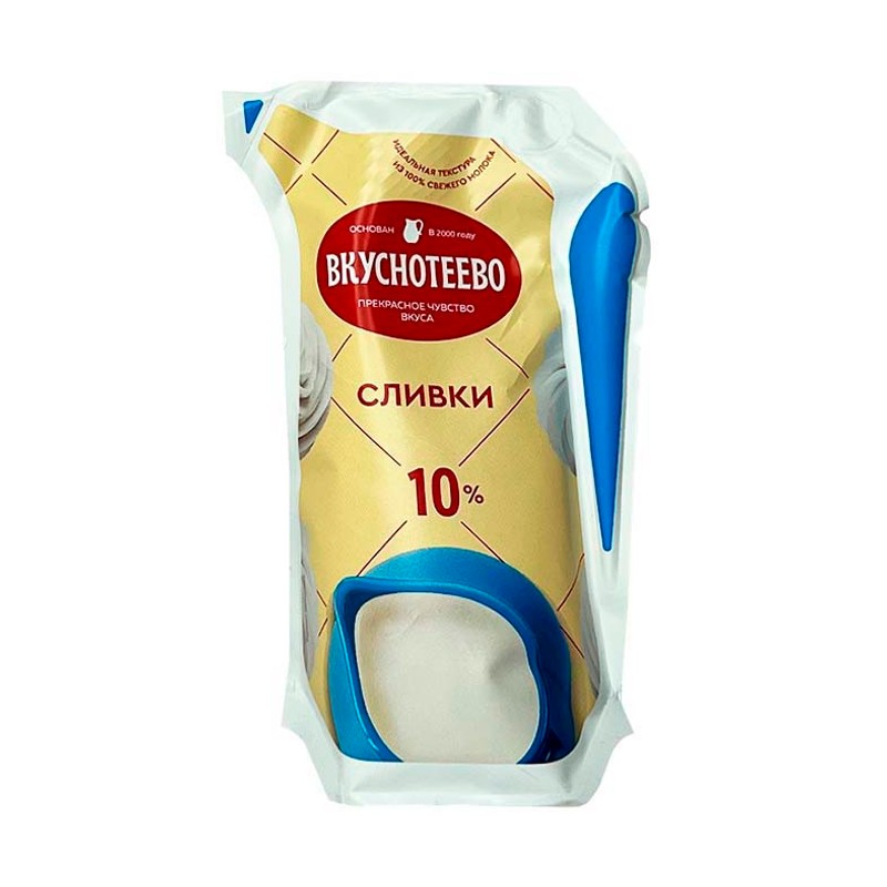 Сливки ультрапаст вкуснотеево 10% 250г