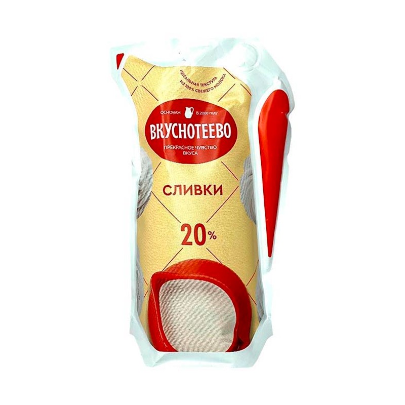 Сливки ультрапаст вкуснотеево 20% 250г
