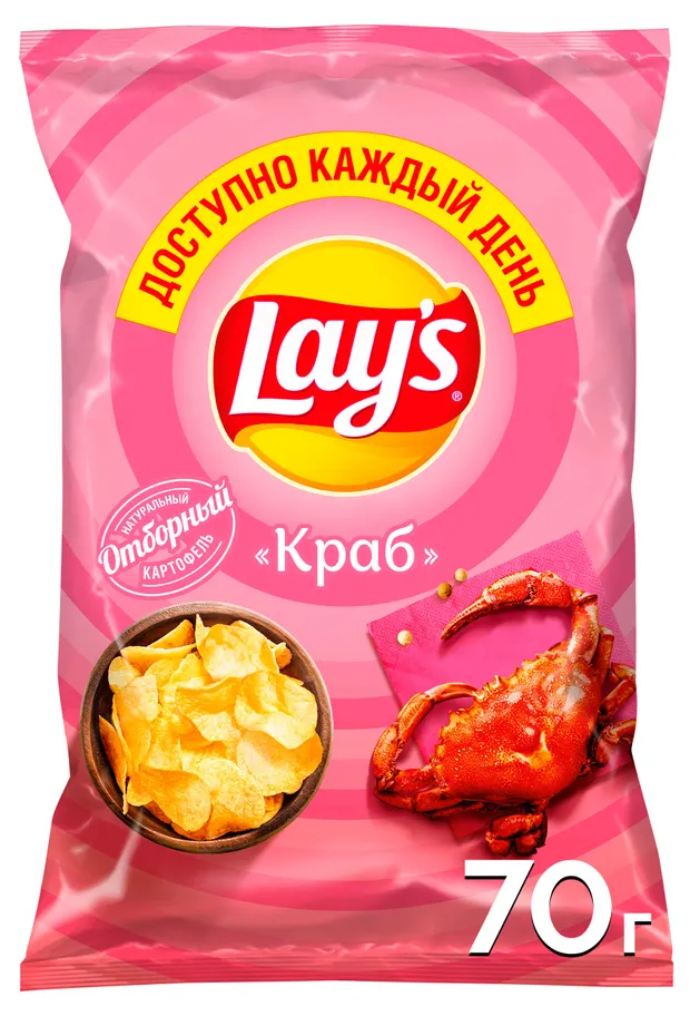 Чипсы лейс краб 70г