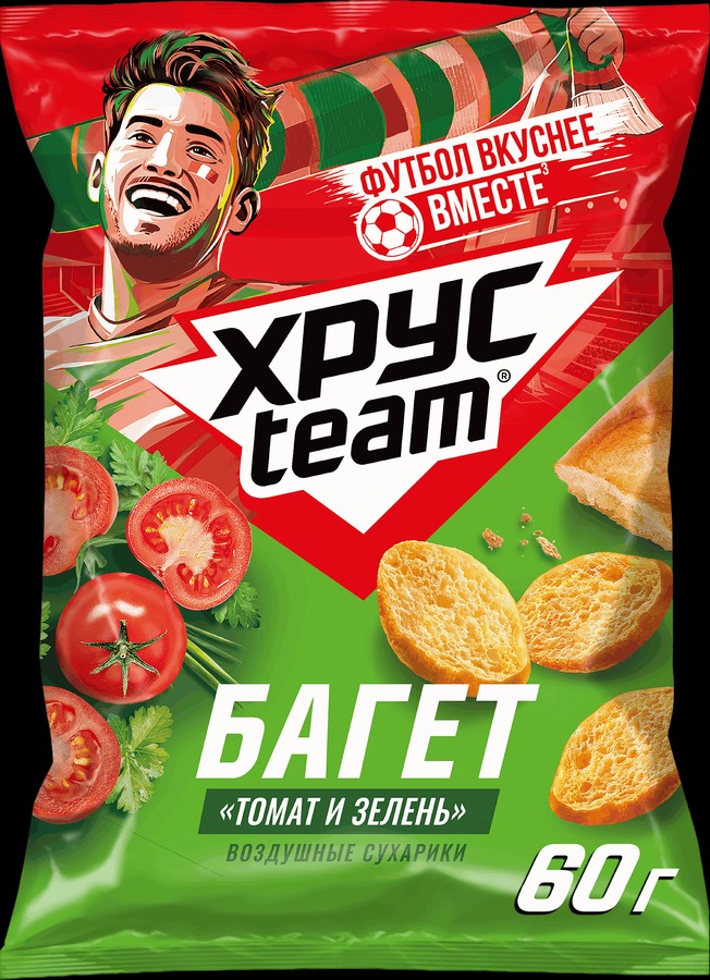 Сухарики хрустим багет томат/зелень 60г