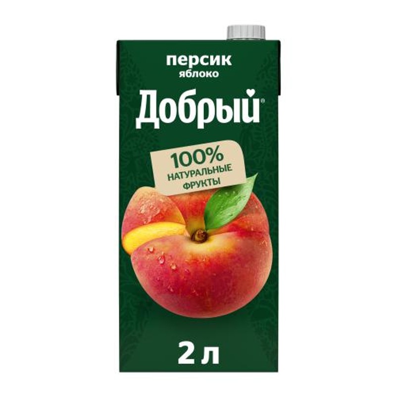 Напиток с/с добрый яблоко/персик 2л т/п