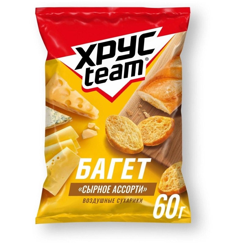 Сухарики хрустим багет сырное ассорти 60г