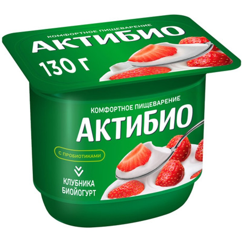 Йогурт актибио клубника 130г