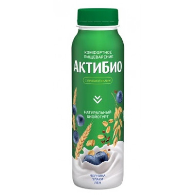 Йогурт актибио пит черника-5зл-сем льна 260г