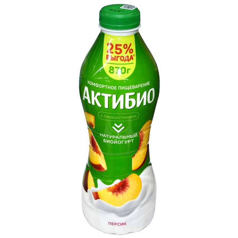 Йогурт актибио пит персик 870г