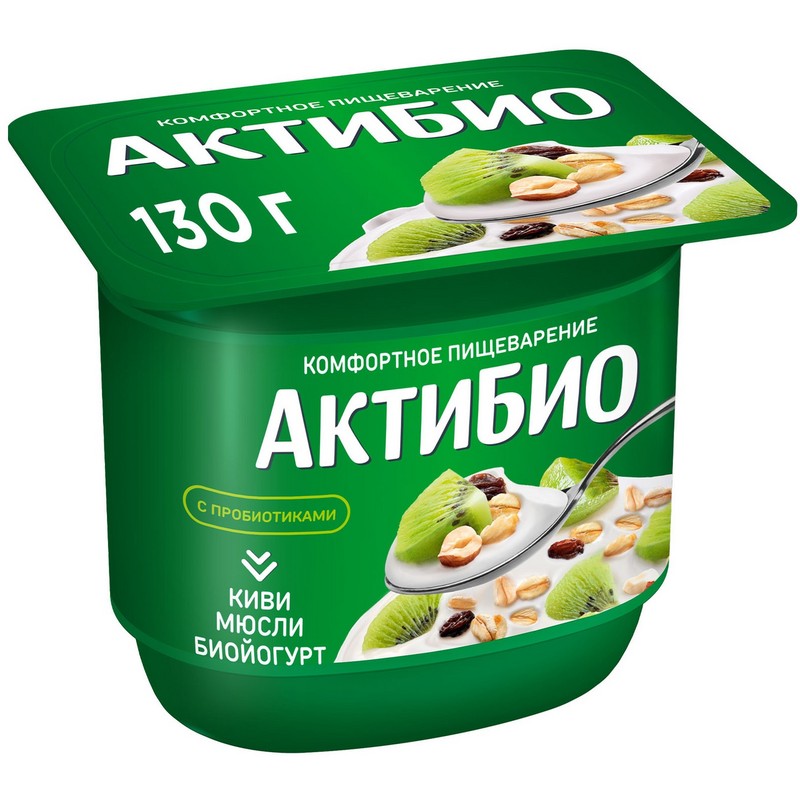 Йогурт актибио киви-мюсли 130г