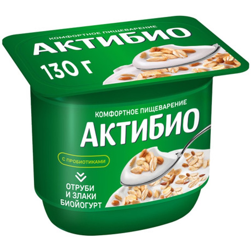 Йогурт актибио отруби-злаки 130г