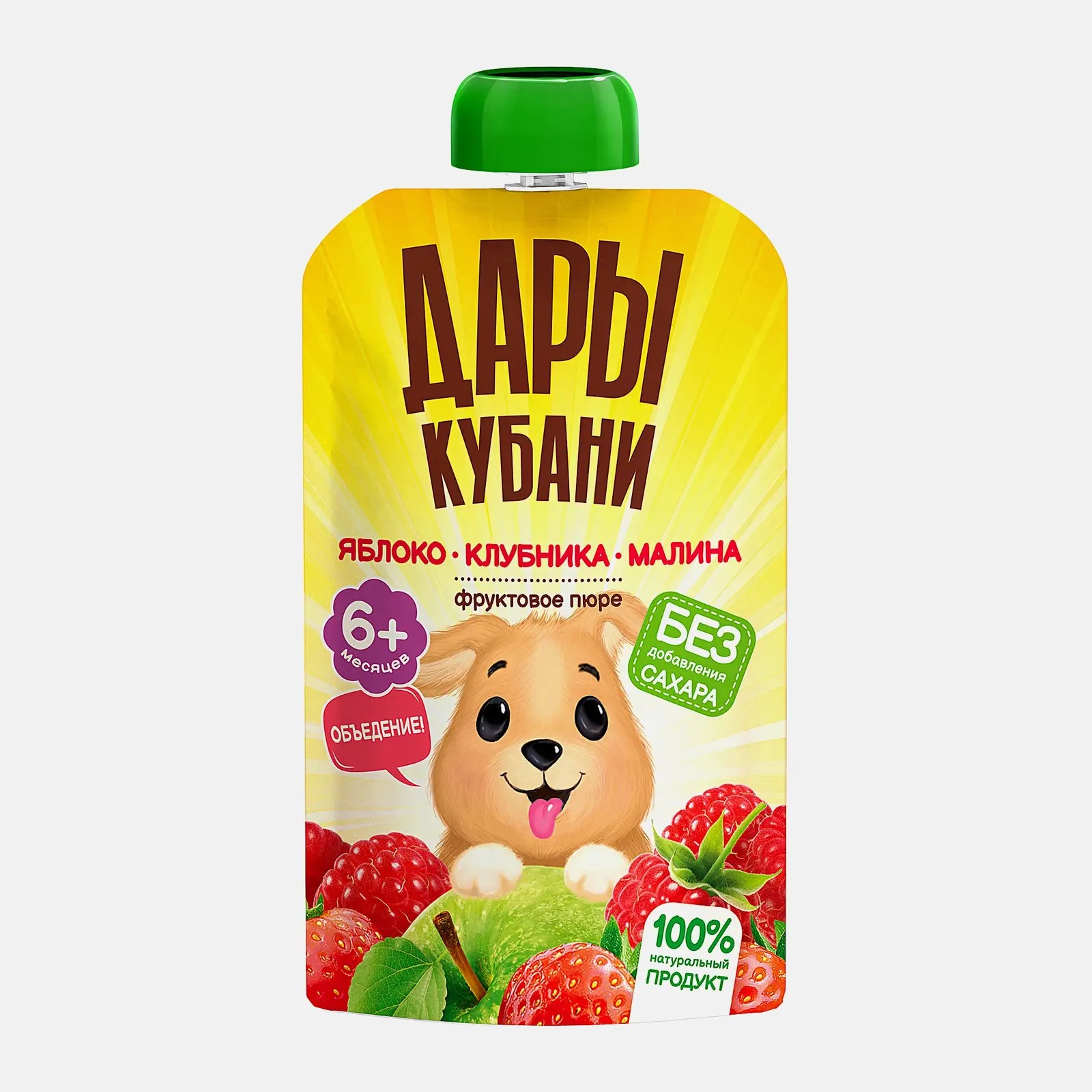 Пюре дары кубани яблоко/клубн/малина 90г д/п