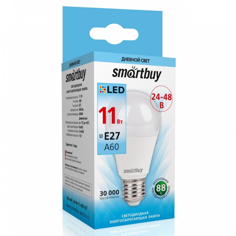 Светодиодная лампа led smartbuy а-60-11w /e27