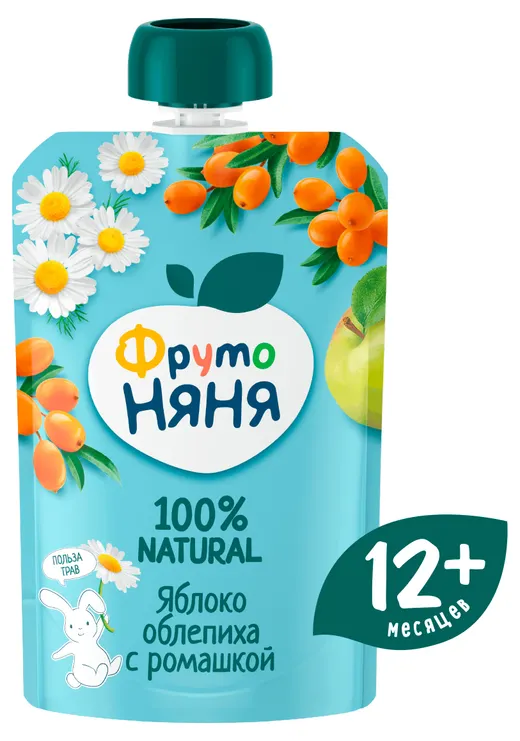 Пюре фруто няня яблоко-облепиха-ромашка 90г д/п