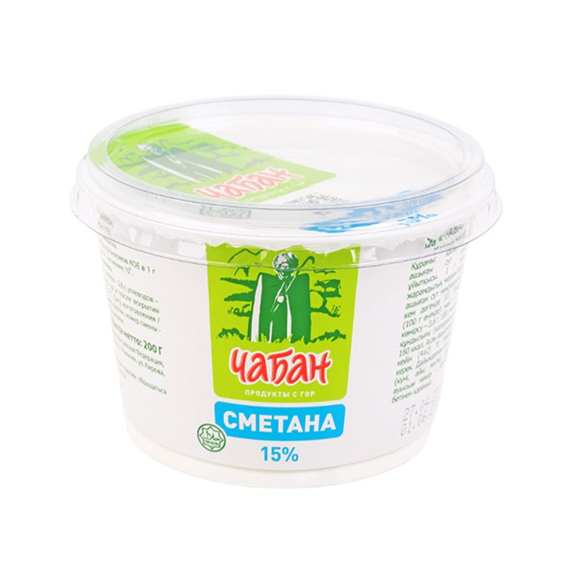 Сметана чабан 15% 180г