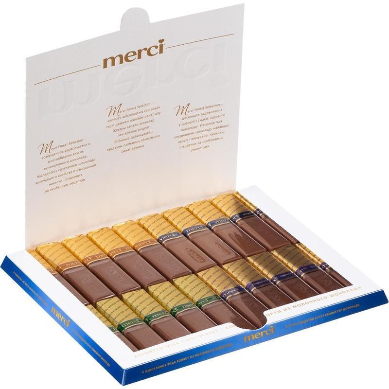 Конфеты короб мерси 250г молочное ассорти
