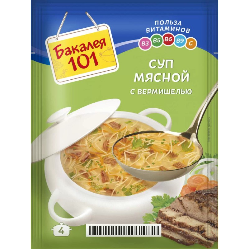 Суп бакалея 101 мясной с вермишелью 60г