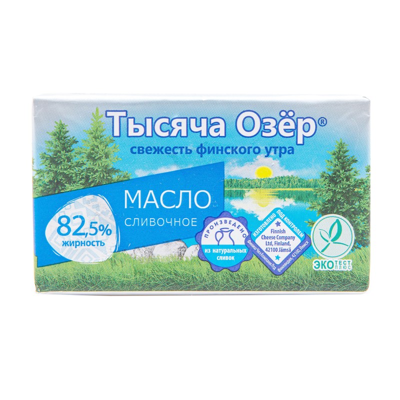 Масло сливоч тысяча озер 82,5% 180г финляндия