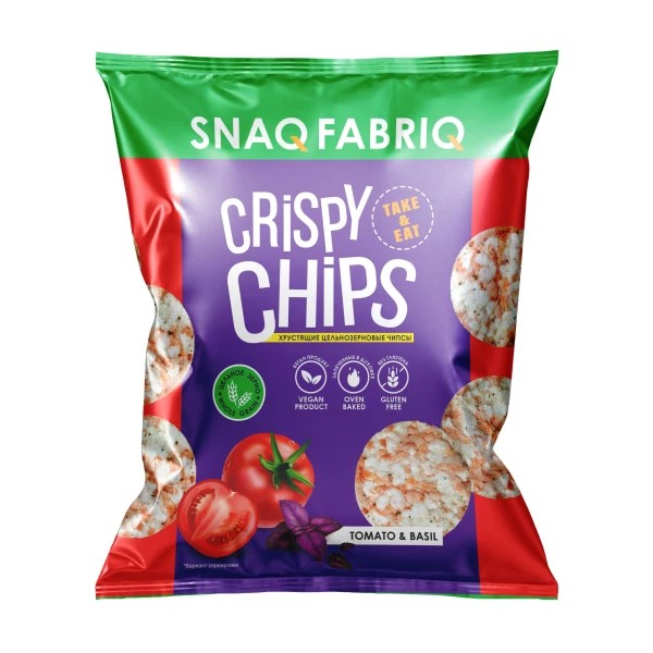 Чипсы snaq fabrio томат и базилик 50г