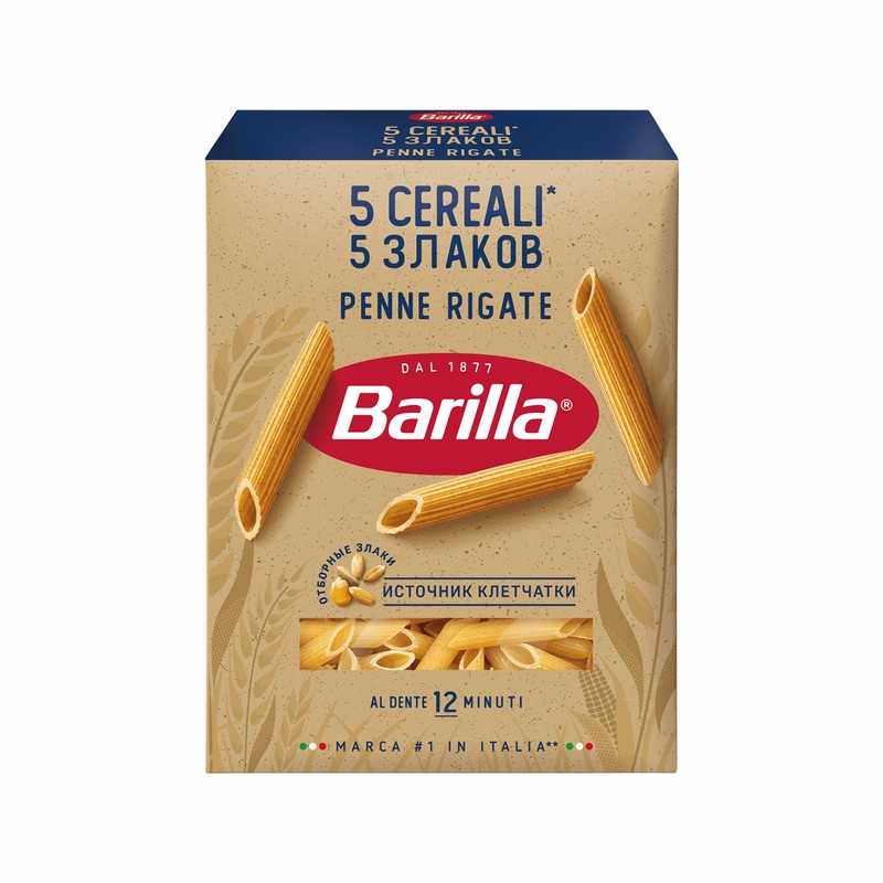 МАКАРОННЫЕ ИЗД BARILLA 5 ЗЛАКОВ ПЕННЕ РИГАТЕ 450 гр