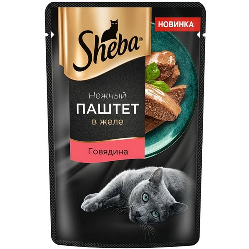 Корм д/взр кошек шеба паштет говядина в желе 28*75г