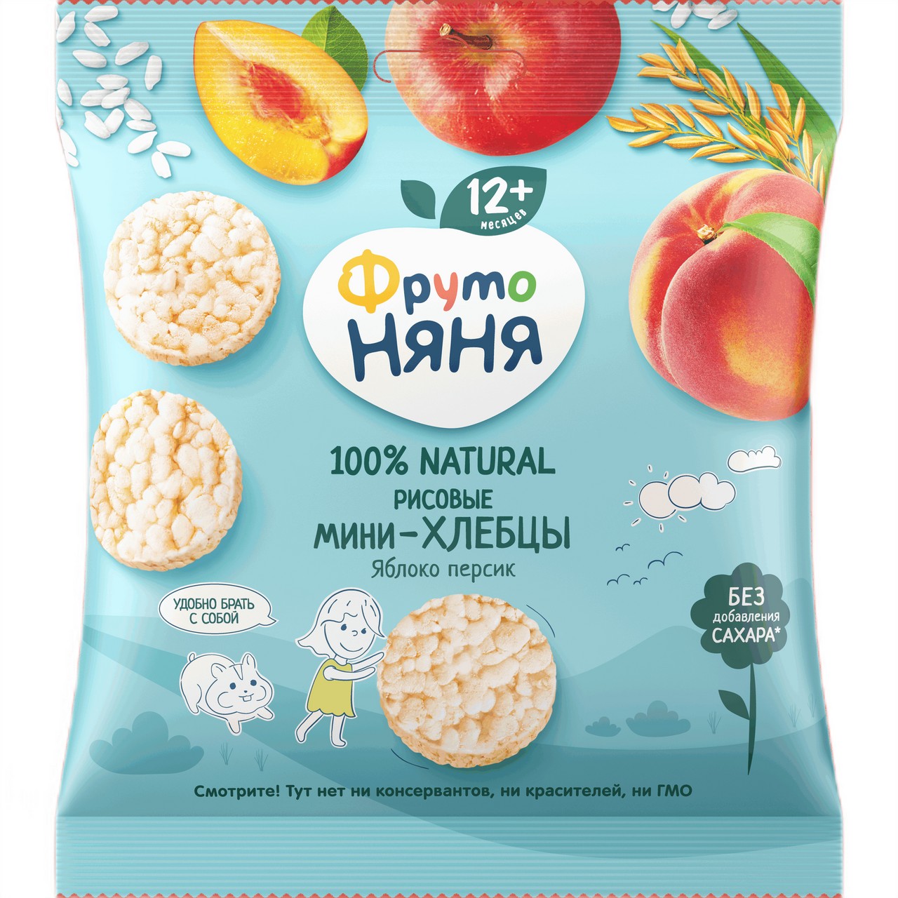 Хлебцы фрутоняня рисов ябл/персик 30г