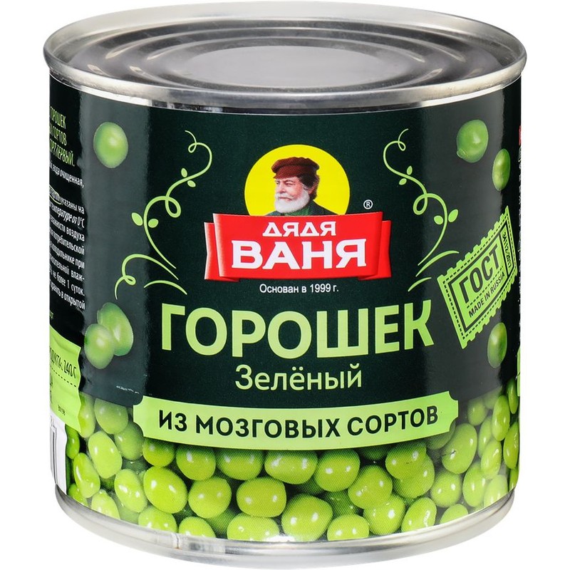 Горошек зеленый дядя ваня 400 мл ж/б