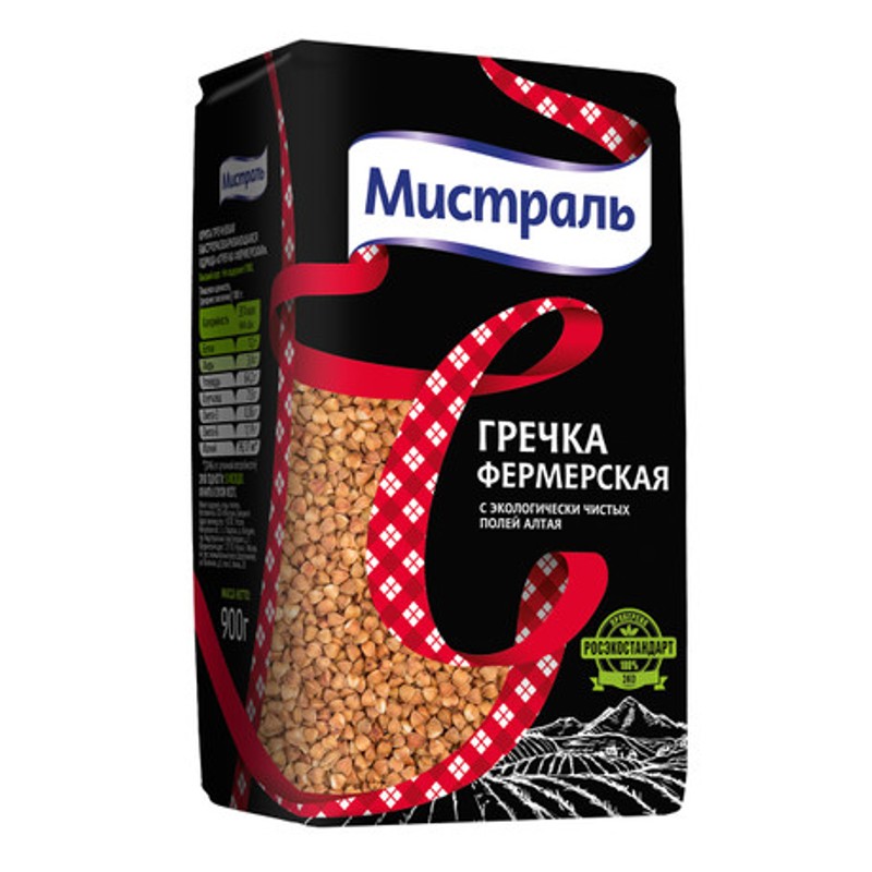 Крупа гречневая мистраль 900г фермерская