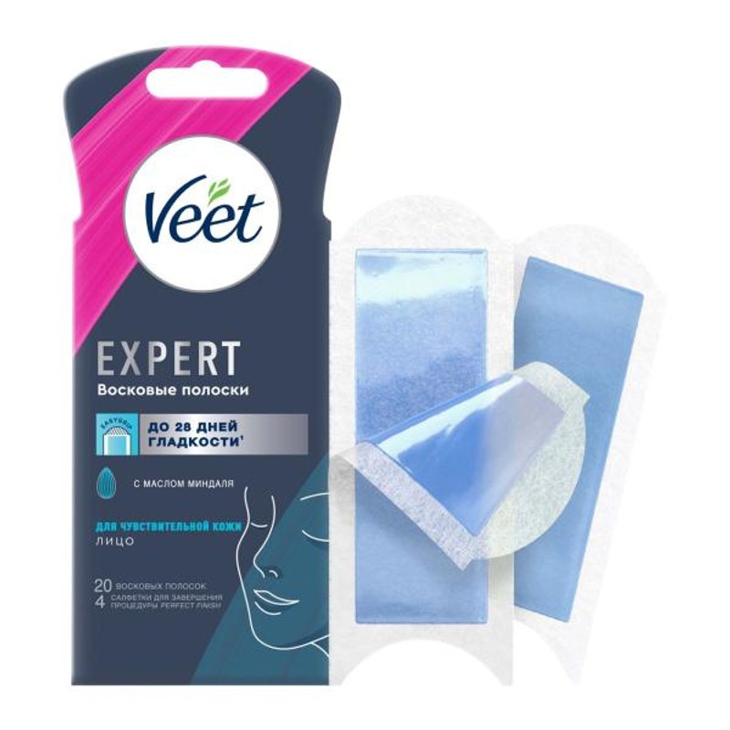Воск полоски д/лица veet д/чувств кожи 20шт