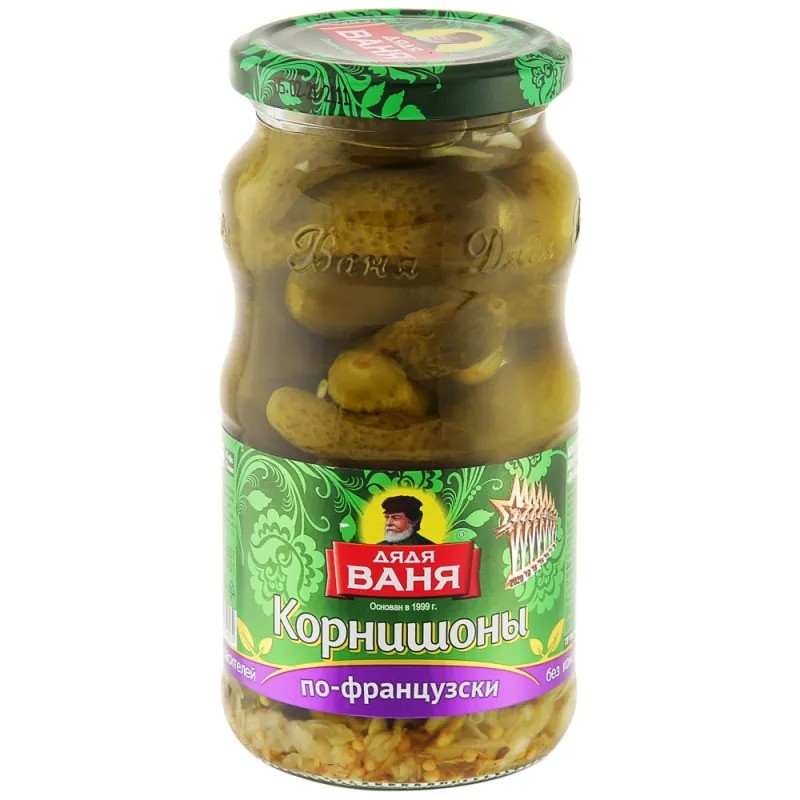 ДядяВаня Корнишоны по ФРАНЦУЗКИ 0,460л ст/б 8