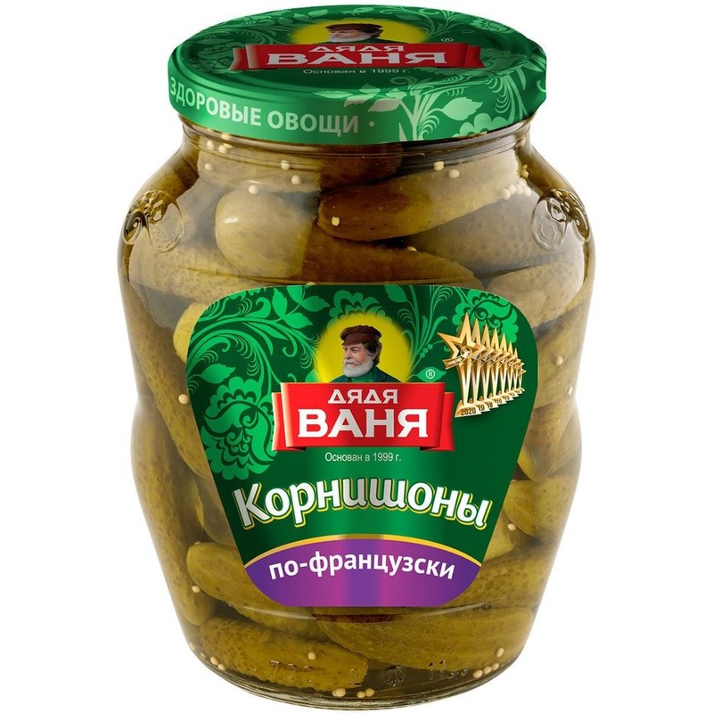 ДядяВаня Корнишоны по ФРАНЦУЗКИ 0,680л ст/б