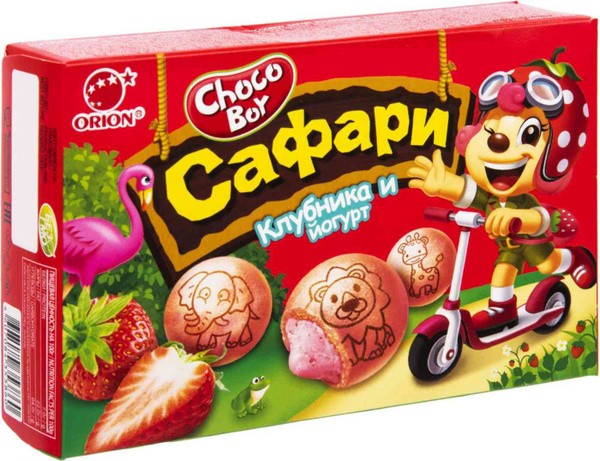 Печенье чоко бой сафари клубника и йогурт 39 г