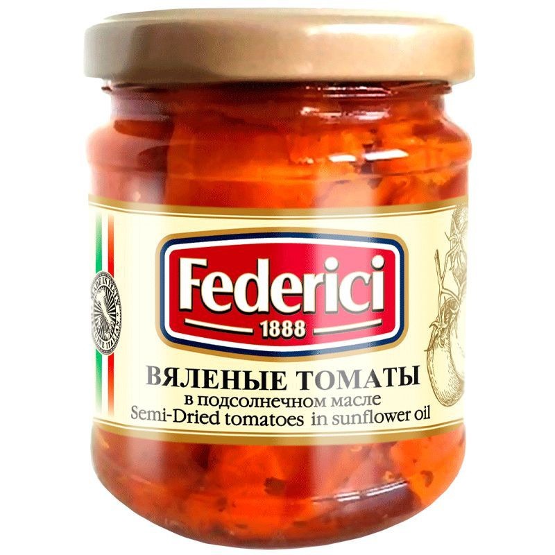55127 Томаты вяленые в подс масле 180г*12шт ст б FEDERICI