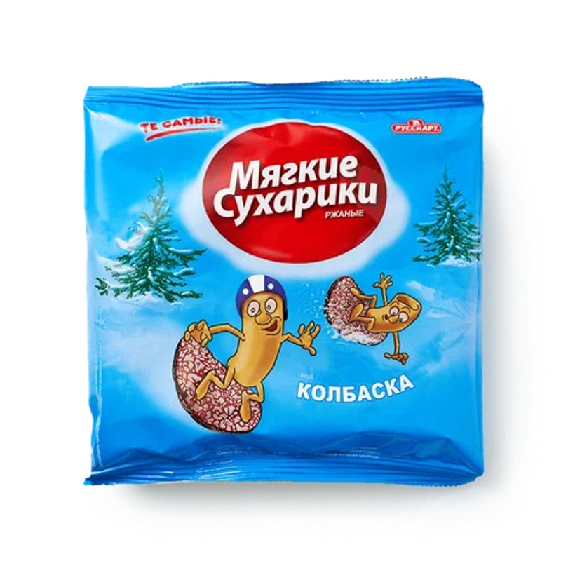 Сухарики русскарт мягкие ржаные колбаска 38г
