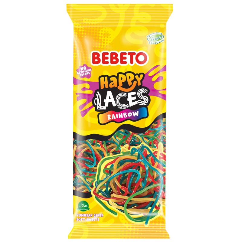 Мармелад жев бебето happy laces rainbow 160г