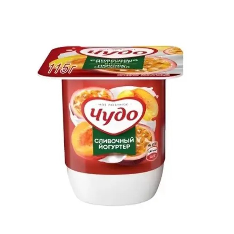 Йогурт чудо персик-маракуйя 2,5% 115г