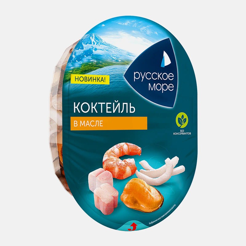 Коктейль из морепродуктов оригинал в масле русское море 180г