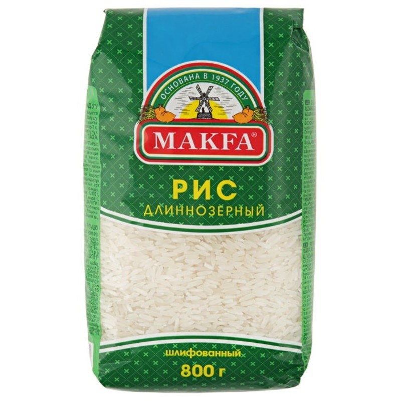 Крупа рис макфа 800г длиннозерный шлиф