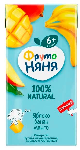 Нектар фрутоняня яблоко-банан-манго 0,2л