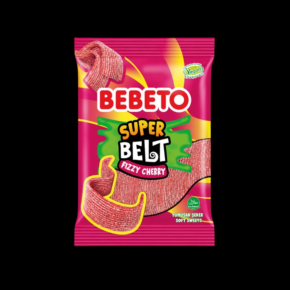Мармелад жев бебето super belts fizzy rasberry 180г малина